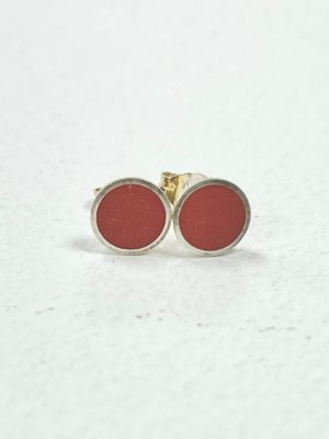 2702 medium colour dot studs orange silver Clare Lloyd.jpg