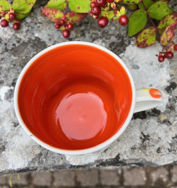 14119 orange porcelain mug Helen Harrison Ceramics art gallery Totnes.jpg