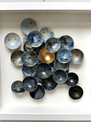 14324 Julia Chatting Eggshell Art small Framed picture Swallows.jpg